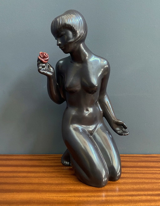 Female Ceramic Figurine By Jitka Forejtova For Keramia 1960S