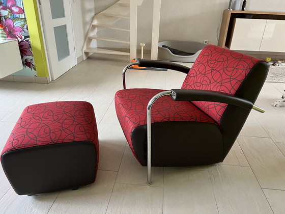 Image 1 of Leolux Scylla armchair and footstool