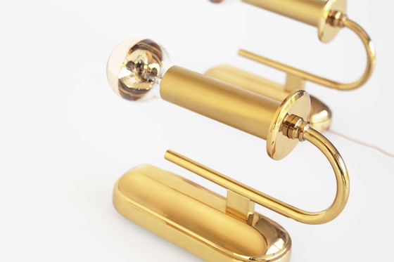 Image 1 of Set of two vintage heavy solid brass wall sconces