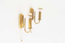 Set of two vintage heavy solid brass wall sconces