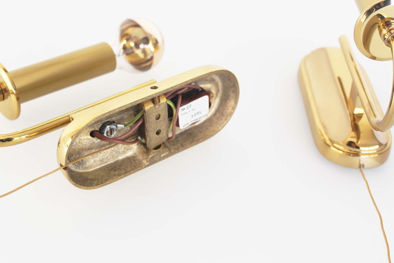 Image 1 of Set of two vintage heavy solid brass wall sconces