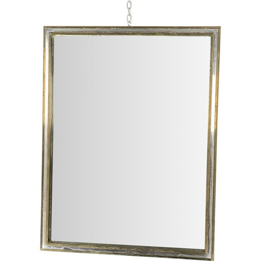 Vintage brass and chrome mirror by Romeo Rega, Italy 1970