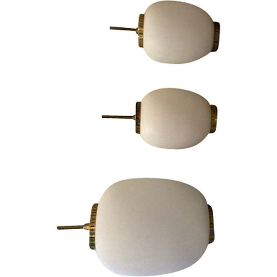 Image 1 of Set of 3 vintage hanging lamps by Bent Karbly for Lyfa, Denmark 1950