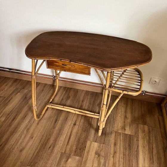 Image 1 of Vintage rattan desk