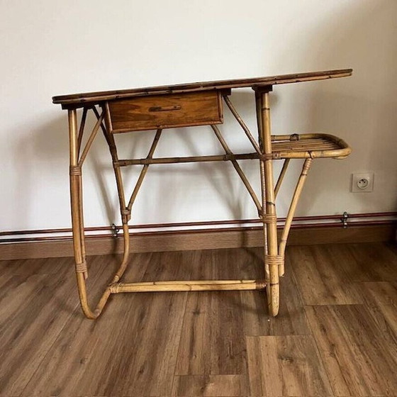 Image 1 of Vintage rattan desk