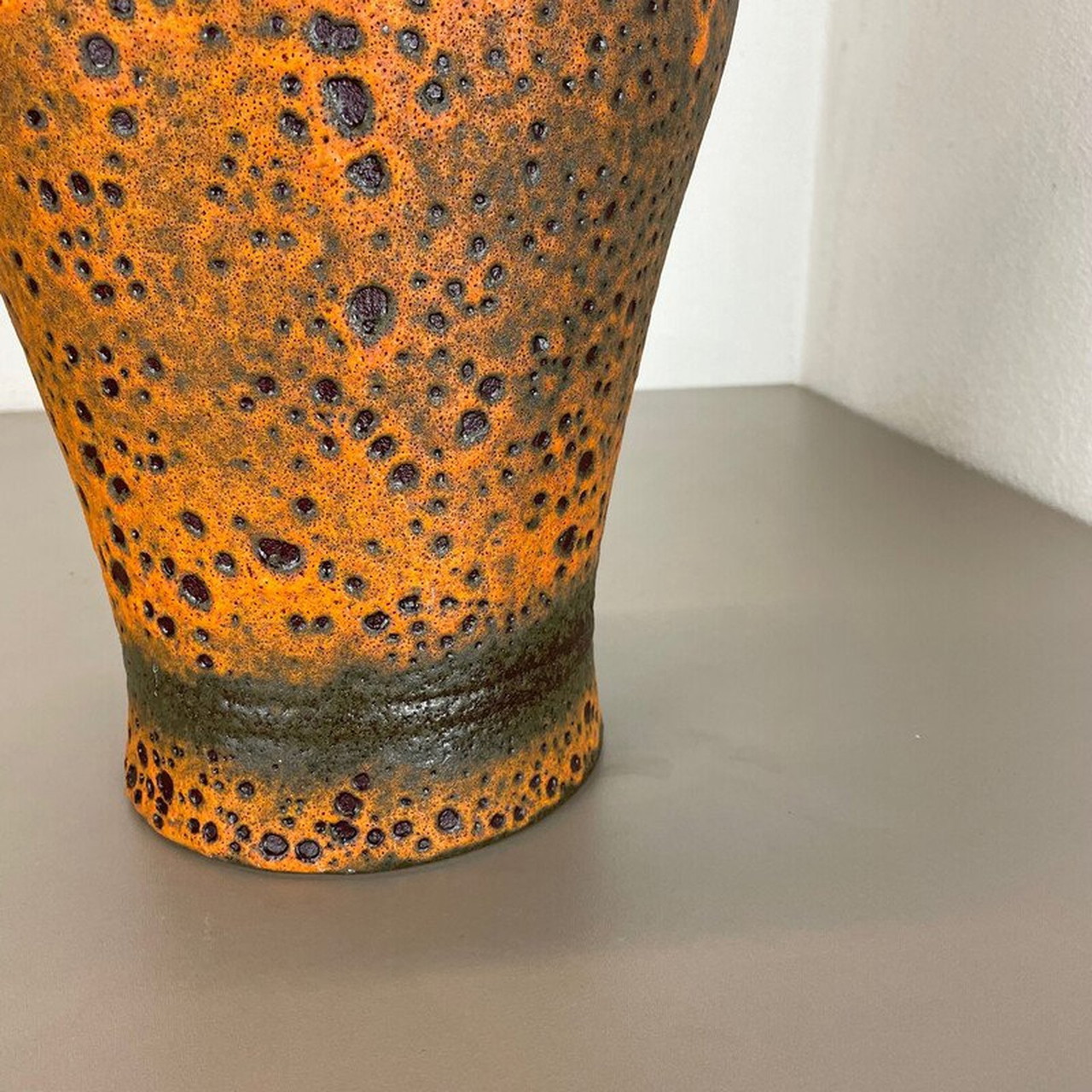 Vintage fat lava ceramic vase 