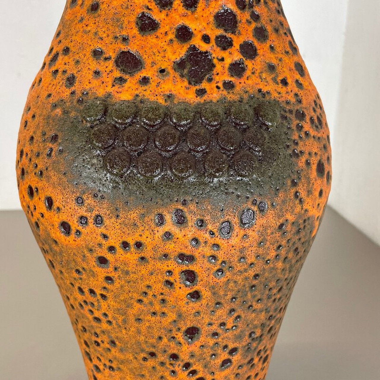 Vintage fat lava ceramic vase 