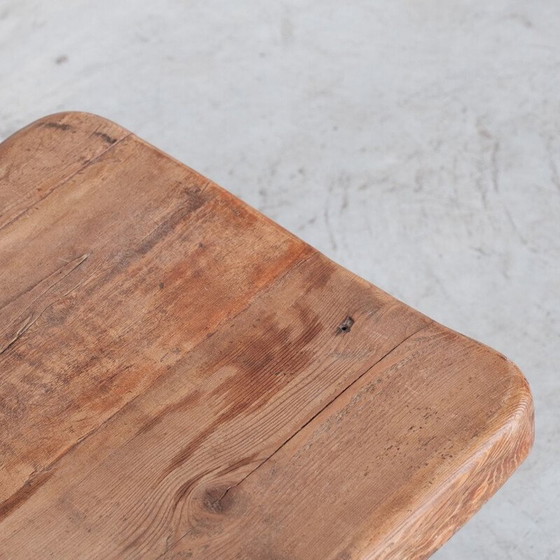 Image 1 of Vintage Brutalist coffee table in oak and iron, France 1950
