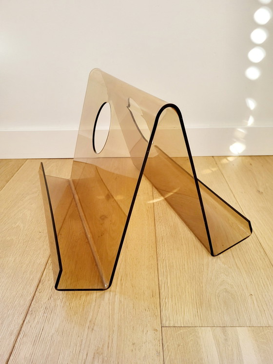 Image 1 of Space Age Plexi Magazine Rack Or Reading Rack, 1970s, Michel Dumas, France