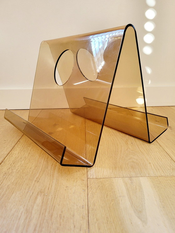 Image 1 of Space Age Plexi Magazine Rack Or Reading Rack, 1970s, Michel Dumas, France