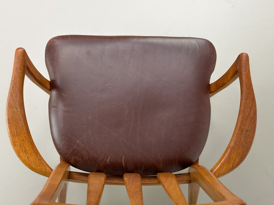 Image 1 of Fauteuil Eva en teck et cuir par Niels Koefoed pour Hornslet Møbelfabrik, 1960s