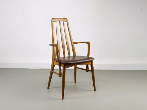 Fauteuil Eva en teck et cuir par Niels Koefoed pour Hornslet Møbelfabrik, 1960s