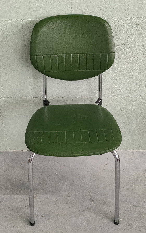 Image 1 of 2X 1950s Chrome Skai Leather Kitchen Chairs