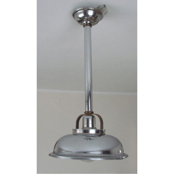 Image 1 of Lampada a sospensione vintage in ottone nichelato, 1930
