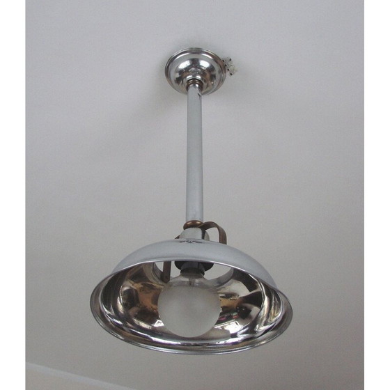 Image 1 of Lampada a sospensione vintage in ottone nichelato, 1930