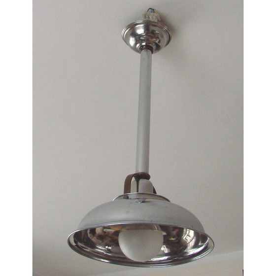 Image 1 of Lampada a sospensione vintage in ottone nichelato, 1930