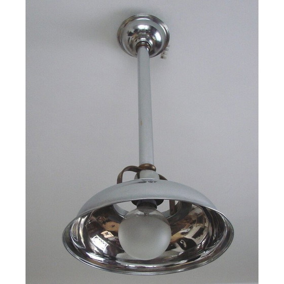 Image 1 of Lampada a sospensione vintage in ottone nichelato, 1930