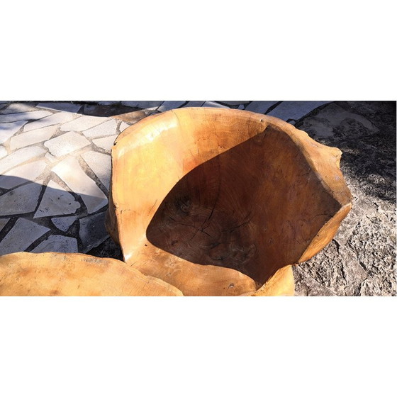 Image 1 of Set da soggiorno brutalista in legno di olmo, 1950