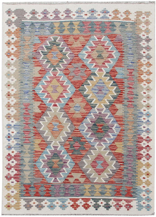 Handwoven Wool Afghan Kilim - 175 X 126 Cm