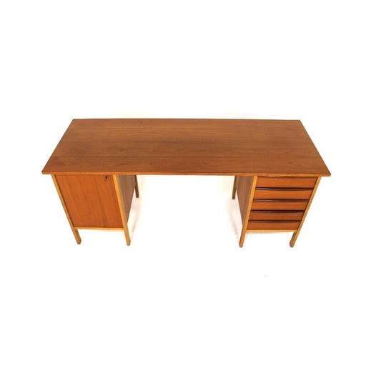 Vintage teak and beech desk, Sweden 1960