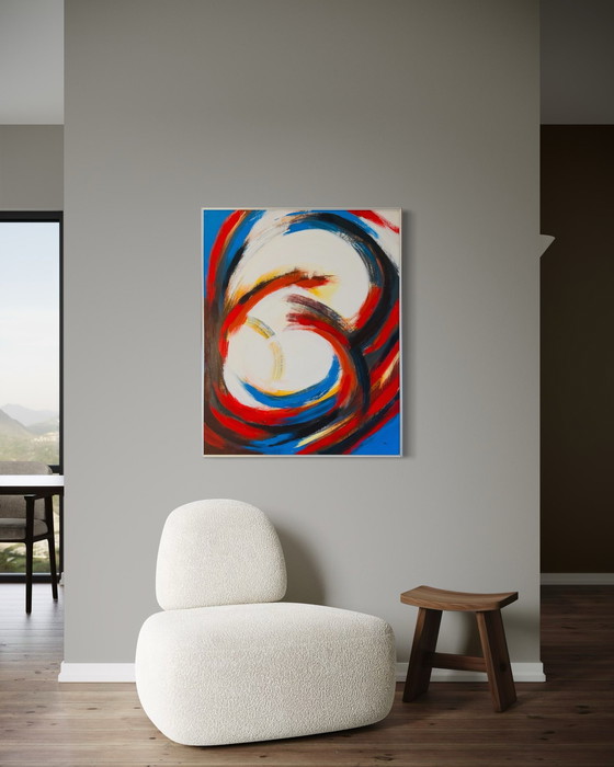 Image 1 of Halina Mattheiem Sublime And Large Abstract Framed Painting