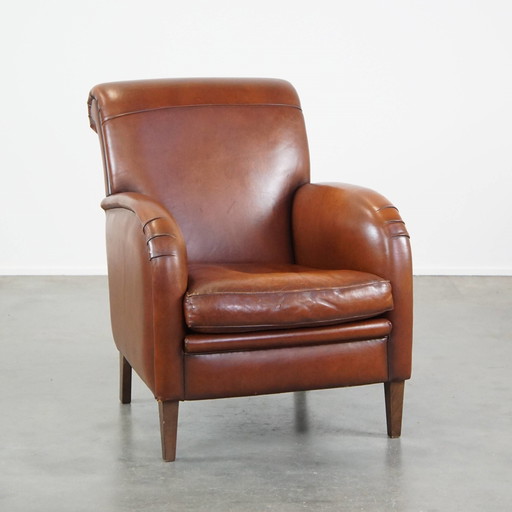 Cognac-Colored Sheepskin Armchair