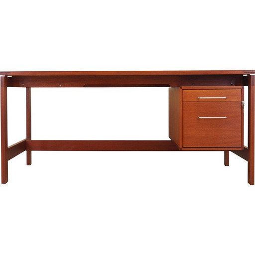 Mahogany desk, Danish design, 1960s, designer: Henning Jensen & Torben Valeur, manufacture: Munch Møbler