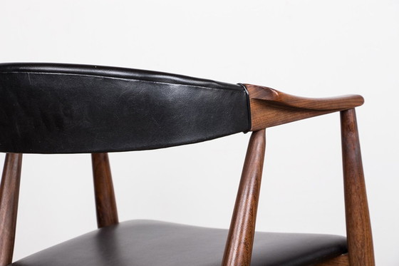 Image 1 of Danish Teak And Skai Office Chair Model 213 By Thomas Harlev 1960.