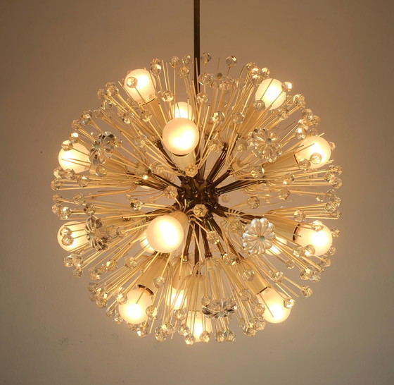 Image 1 of Iaustrian Mid Century Emil Stejnar Chandelier Dandelion Sputnik Light Rupert Nikoll 1950S