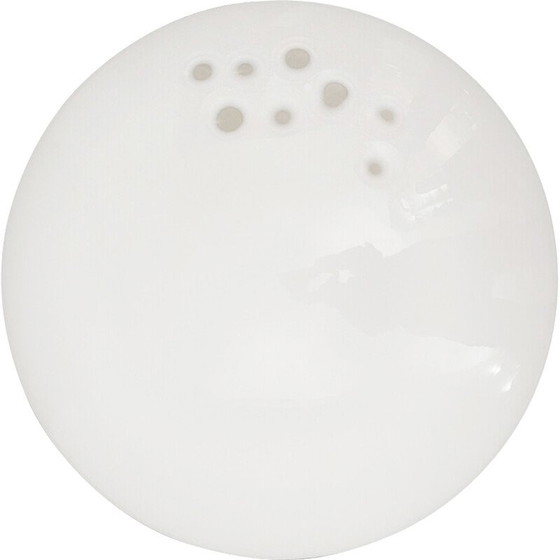 Image 1 of Vintage ceiling lamp in white Murano glass and metal, Italy 1970