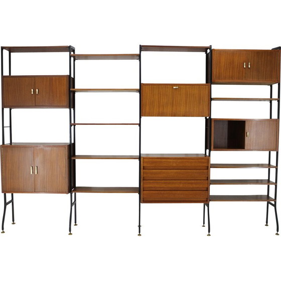 Image 1 of Vintage mahogany wall unit, Italy 1960