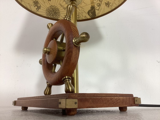 Image 1 of Lámpara marítima de teca, diseño de los años ochenta