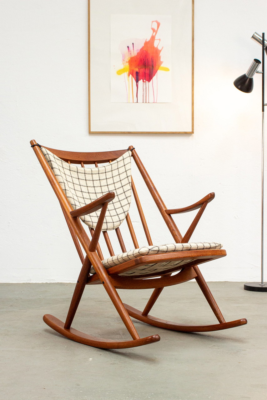 Vintage rocking chair Frank Reenskaug For Bramin Teak