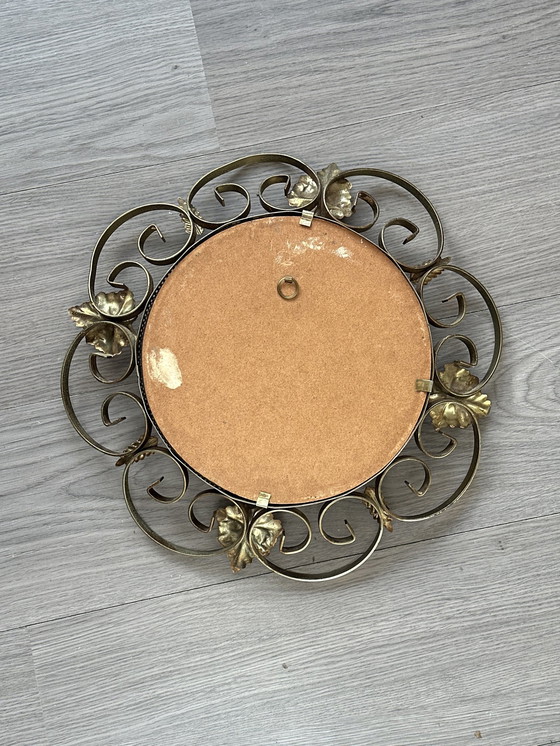 Image 1 of Specchio vintage in ottone francese degli anni '50  