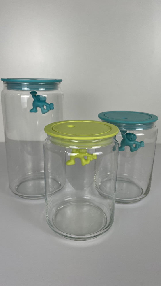 Image 1 of 3 X Alessi Design Glass Jars Gianni