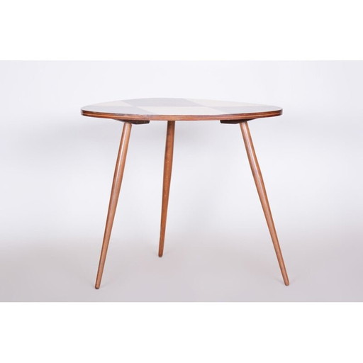 Brown mid century beechwood and formica side table, 1950