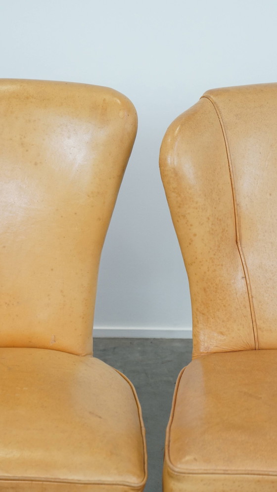 Image 1 of 4 x Honey-colored Goat Leather Dining Chair