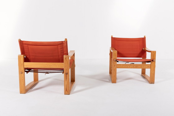 Image 1 of Pair Of Safari Chairs By Børge Jensen For Bernstoffsminde Møbelfabrik, 1960S