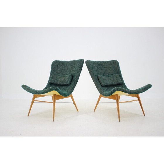 Image 1 of Pair of vintage Shell armchairs by Miroslav Navratil, Czechoslovakia 1960s