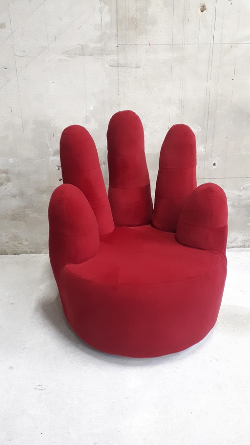 Chaise à main vintage rouge vin chaise pivotante