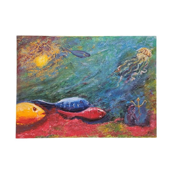 Image 1 of Dipinto d'epoca "Fondale marino" di Henar Sastre