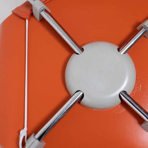 Image 1 of Set of 4 vintage orange leather chairs by Arne Jacobsen for Fritz Hansen, 1955