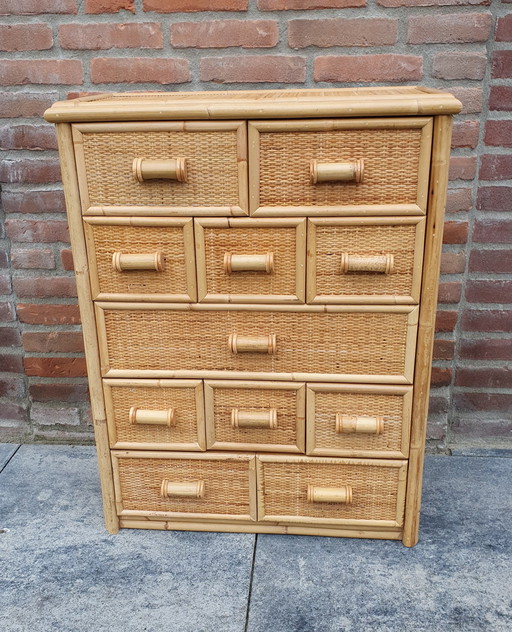 Bohemian French Cabinet 1970 Bamboo