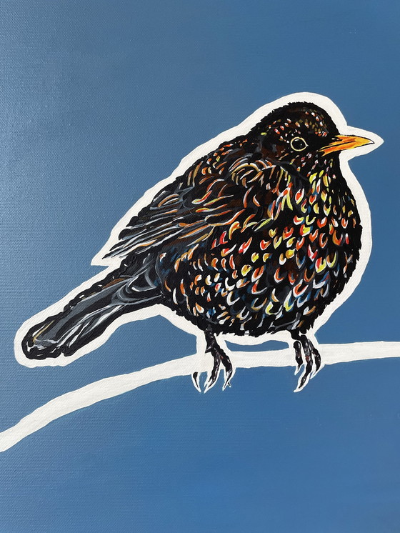 Image 1 of Painting Of A Blackbird