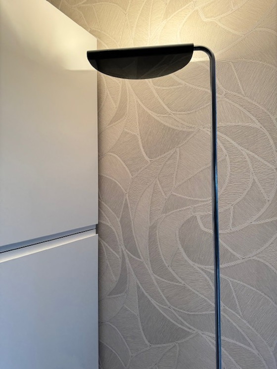 Image 1 of Mezzeluna halogen floor lamp on marble floor plate