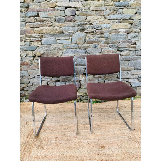 Image 1 of Pair of vintage chrome chairs