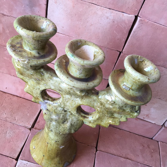 Image 1 of Tamegroute Pottery Candlestick