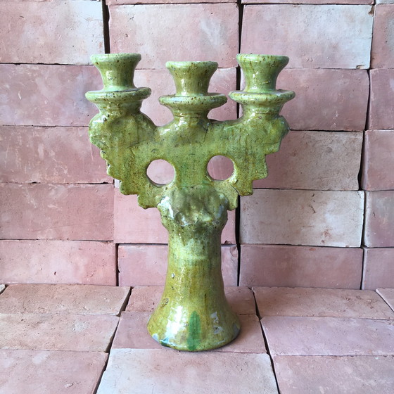 Image 1 of Tamegroute Pottery Candlestick