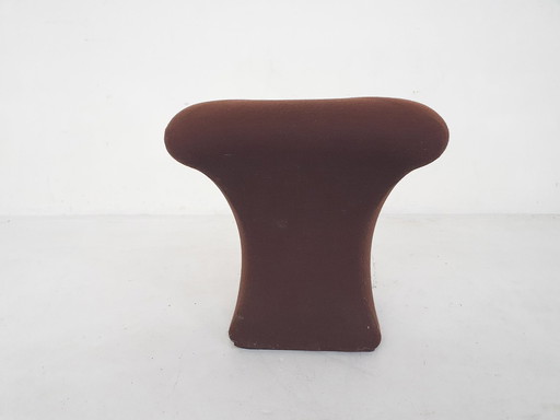 Brown Wool Stool By Clemens Claessen For Stokking Terwolde, The Netherlands 1960'S