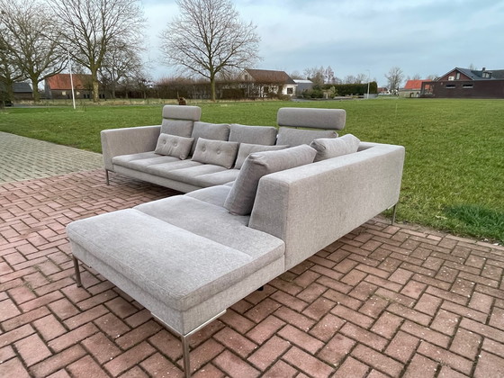 Image 1 of Divano angolare in tessuto grigio Montel